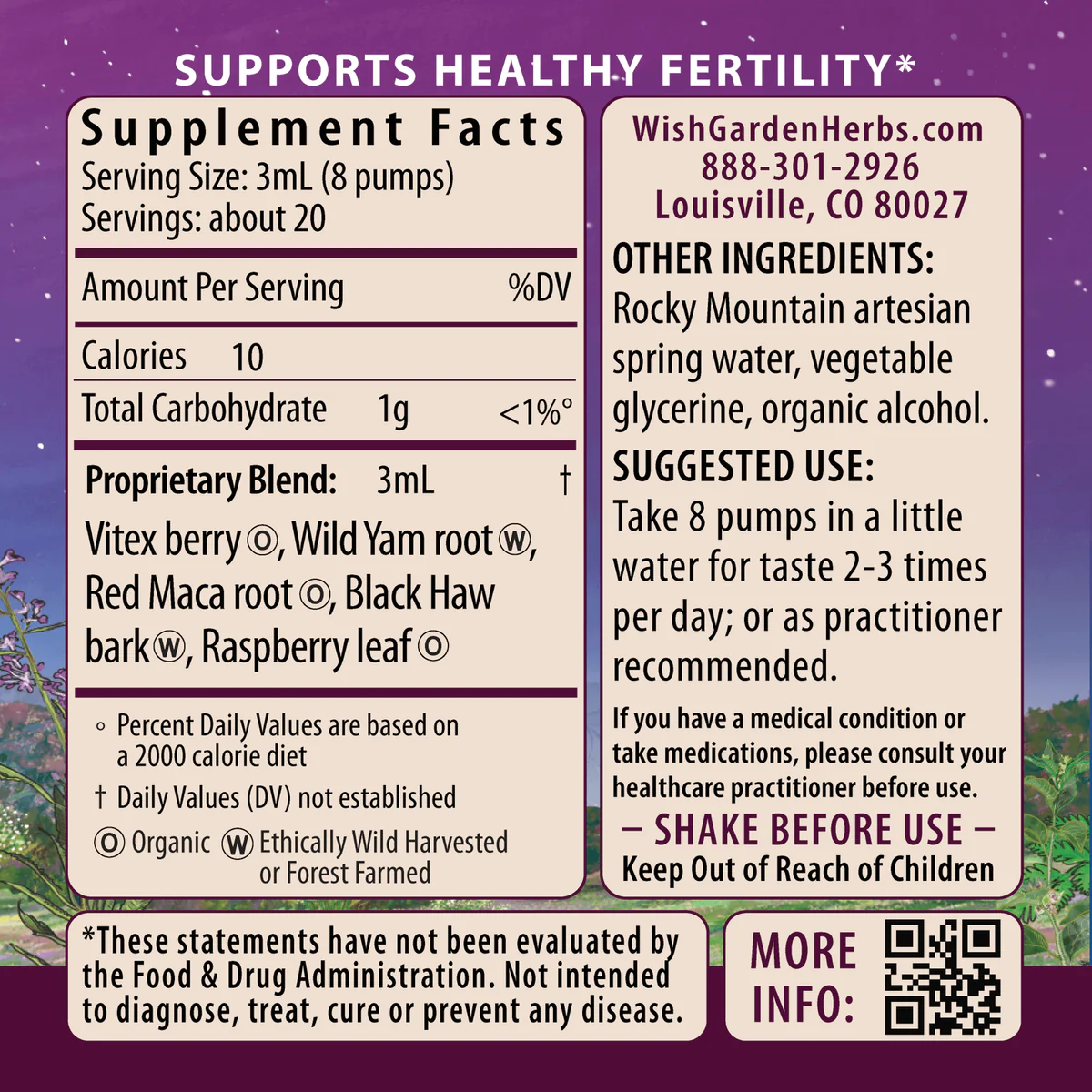 Fertility prep supplement facts